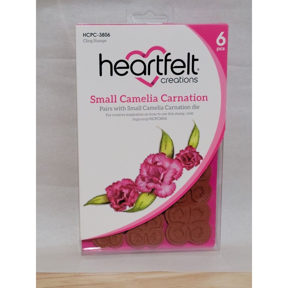 Heartfelt Creations Small Camelia Carnation Cling Stamps HCPC-3806